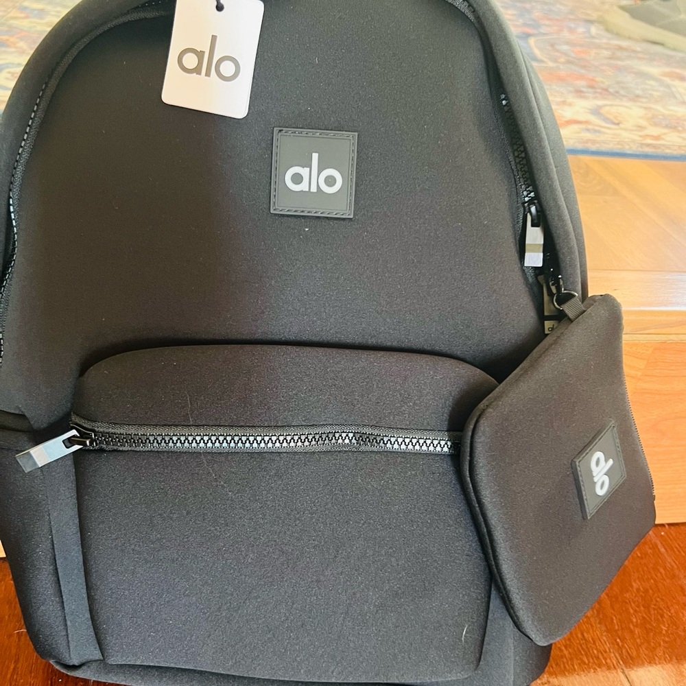 Alo Yoga Black Stow Backpack retail price $328 NWT